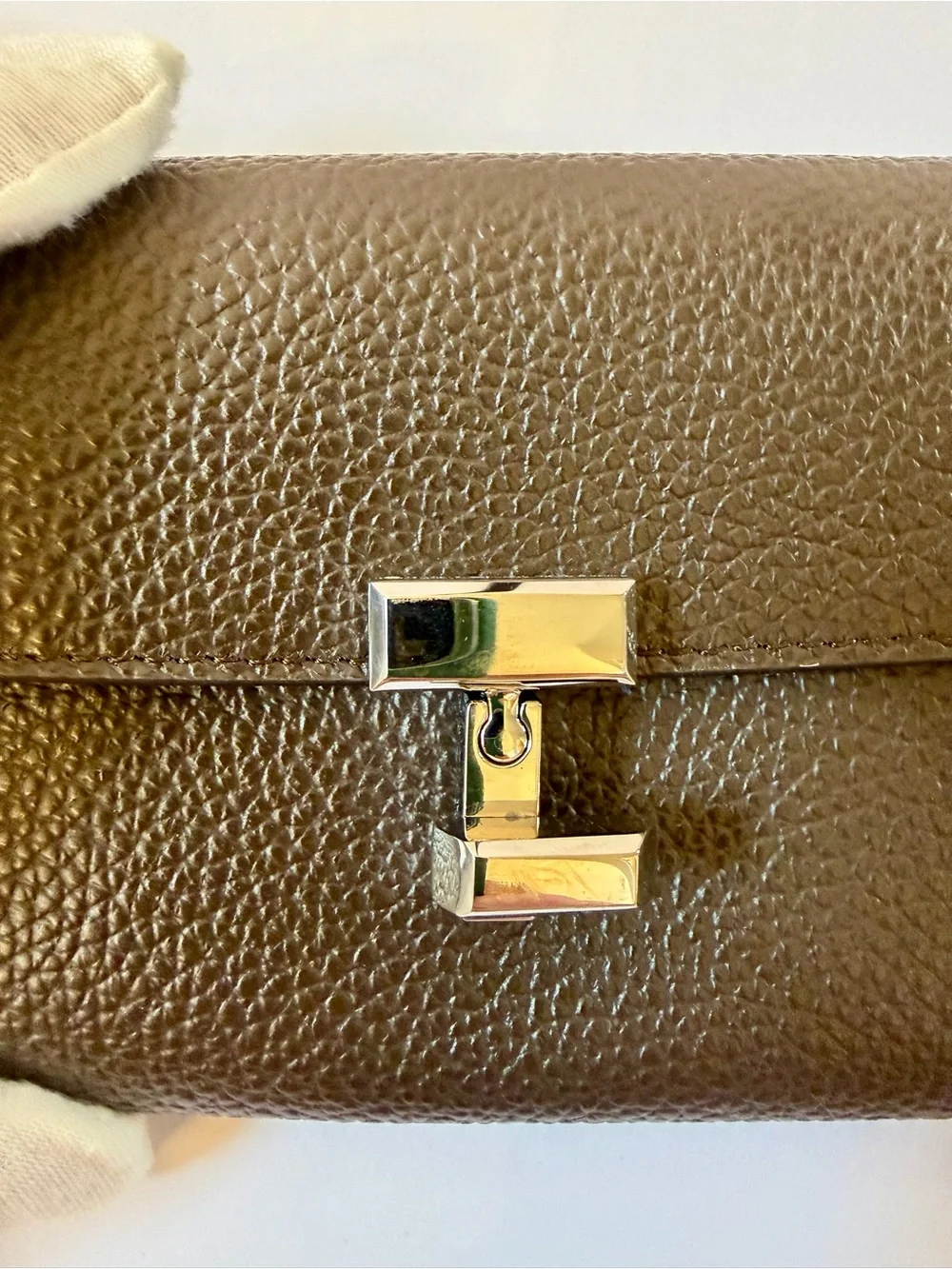 Toteme T Lock Brown Leather Wallet